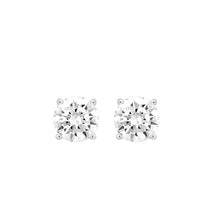 Load image into Gallery viewer, LADIES SOLITAIRE EARRINGS  4CT ROUND DIAMOND 14K WHITE GOLD (CENTER STONE  ROUND DIAMOND 2.00CT)
