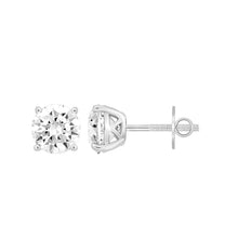 Load image into Gallery viewer, LADIES SOLITAIRE EARRINGS  4CT ROUND DIAMOND 14K WHITE GOLD (CENTER STONE  ROUND DIAMOND 2.00CT)
