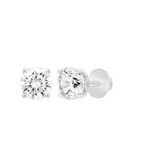 Load image into Gallery viewer, LADIES SOLITAIRE EARRINGS  4CT ROUND DIAMOND 14K WHITE GOLD (CENTER STONE  ROUND DIAMOND 2.00CT)
