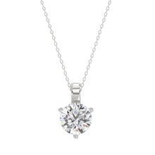 Load image into Gallery viewer, 14K WHITE GOLD 1 1/2CT ROUND DIAMOND LADIES SOLITAIRE PENDANT WITH CHAIN
