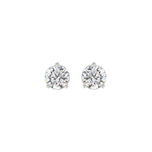 Load image into Gallery viewer, LADIES SOLITAIRE EARRINGS 1 1/2CT ROUND DIAMOND 14K WHITE GOLD 
