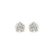Load image into Gallery viewer, 14K YELLOW GOLD 2CT ROUND DIAMOND LADIES SOLITAIRE EARRINGS 
