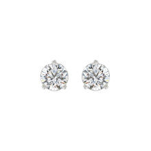 Load image into Gallery viewer, LADIES SOLITAIRE EARRINGS 2 1/2CT ROUND DIAMOND 14K WHITE GOLD 
