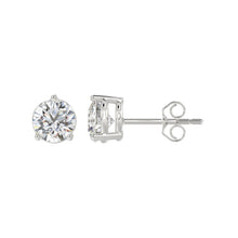 Load image into Gallery viewer, LADIES SOLITAIRE EARRINGS 2 1/2CT ROUND DIAMOND 14K WHITE GOLD 
