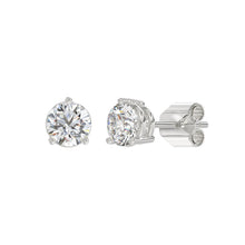 Load image into Gallery viewer, LADIES SOLITAIRE EARRINGS 2 1/2CT ROUND DIAMOND 14K WHITE GOLD 
