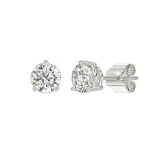 Load image into Gallery viewer, 14K WHITE GOLD 3CT ROUND DIAMOND LADIES SOLITAIRE EARRINGS (CENTER STONE  ROUND DIAMOND 1 1/2CT)
