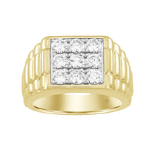 Load image into Gallery viewer, MEN'S RING 1 1/2CT ROUND DIAMOND 14K YELLOW GOLD
