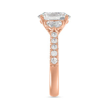Load image into Gallery viewer, 14K ROSE GOLD 1.00CT ROUND/OVAL/HALF MOON DIAMOND LADIES RING (CENTER STONE OVAL DIAMOND 2CT)

