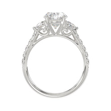 Load image into Gallery viewer, LADIES RING 3CT ROUND/OVAL/HALF MOON DIAMOND 14K WHITE GOLD (CENTER STONE OVAL DIAMOND 2CT )
