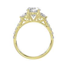 Load image into Gallery viewer, LADIES RING 3CT ROUND/OVAL/HALF MOON DIAMOND 14K YELLOW GOLD (CENTER STONE OVAL DIAMOND 2CT )
