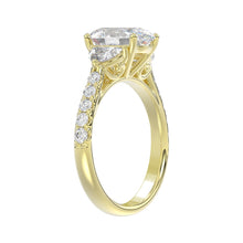 Load image into Gallery viewer, LADIES RING 3CT ROUND/OVAL/HALF MOON DIAMOND 14K YELLOW GOLD (CENTER STONE OVAL DIAMOND 2CT )
