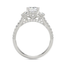 Load image into Gallery viewer, LADIES RING 3CT ROUND/EMERALD/CADILLAC DIAMOND 14K WHITE GOLD (CENTER STONE EMERALD DIAMOND 2CT )
