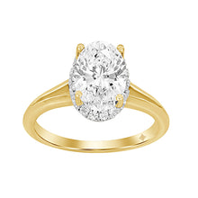 Load image into Gallery viewer, LADIES RING 2 1/6CT ROUND/OVAL DIAMOND 14K YELLOW GOLD (CENTER STONE OVAL DIAMOND 2CT )
