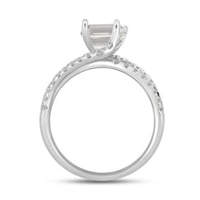 Load image into Gallery viewer, LADIES RING 2CT ROUND/EMERALD DIAMOND 14K WHITE GOLD (CENTER STONE EMERALD DIAMOND 1 1/2CT )
