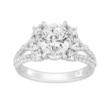 Load image into Gallery viewer, LADIES RING 3CT ROUND/OVAL/PEAR DIAMOND 14K WHITE GOLD (CENTER STONE OVAL DIAMOND 2CT )
