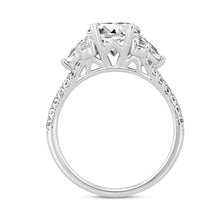 Load image into Gallery viewer, LADIES RING 3CT ROUND/OVAL/PEAR DIAMOND 14K WHITE GOLD (CENTER STONE OVAL DIAMOND 2CT )

