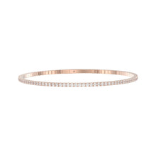 Load image into Gallery viewer, LADIES FLEXIBLE BANGLE 5 1/3CT ROUND DIAMOND 14K ROSE GOLD 
