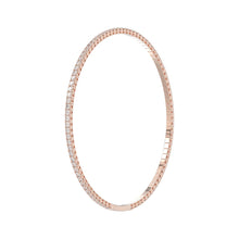 Load image into Gallery viewer, LADIES FLEXIBLE BANGLE 5 1/3CT ROUND DIAMOND 14K ROSE GOLD 
