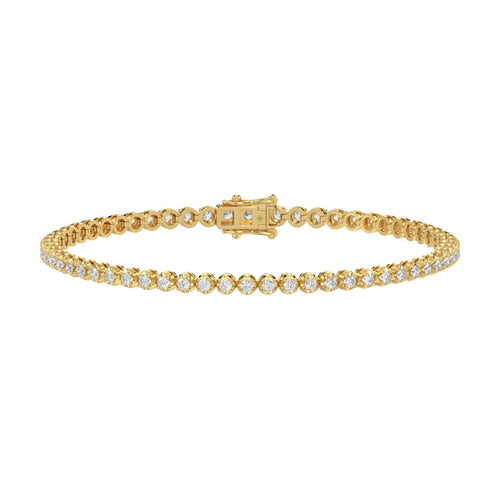 14K YELLOW GOLD 2 1/4CT 8 INCH ROUND DIAMOND MEN'S BRACELET