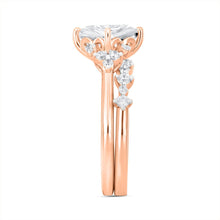 Load image into Gallery viewer, LADIES BRIDAL SET 2 1/2CT ROUND DIAMOND 14K ROSE GOLD (CENTER STONE PRINCESS DIAMOND 2CT)
