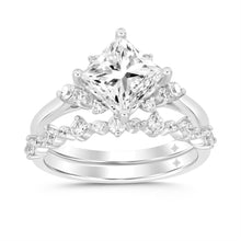 Load image into Gallery viewer, LADIES BRIDAL SET 2 1/2CT ROUND DIAMOND 14K WHITE GOLD (CENTER STONE PRINCESS DIAMOND 2CT )
