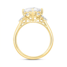 Load image into Gallery viewer, LADIES BRIDAL SET 2 1/2CT ROUND DIAMOND 14K YELLOW GOLD (CENTER STONE PRINCESS DIAMOND 2CT )
