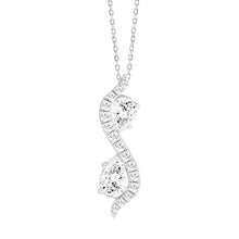 Load image into Gallery viewer, LADIES PENDANT 1CT ROUND/PEAR DIAMOND 14K WHITE GOLD
