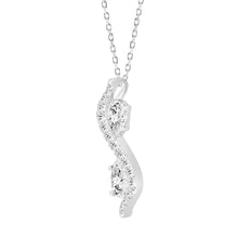 Load image into Gallery viewer, LADIES PENDANT 1CT ROUND/PEAR DIAMOND 14K WHITE GOLD
