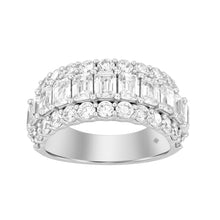Load image into Gallery viewer, LADIES BAND 3 1/2CT ROUND/EMERALD DIAMOND 14K WHITE GOLD
