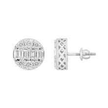 Load image into Gallery viewer, LADIES EARRINGS 1 1/2CTROUND/EMERALD DIAMOND 14K WHITE GOLD
