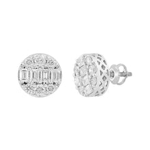 Load image into Gallery viewer, LADIES EARRINGS 1 1/2CTROUND/EMERALD DIAMOND 14K WHITE GOLD
