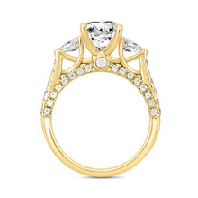 Load image into Gallery viewer, LADIES RING 3CT ROUND/PEAR/OVAL DIAMOND 14K YELLOW GOLD (CENTER STONE OVAL DIAMOND 2CT )
