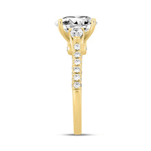 Load image into Gallery viewer, LADIES RING 3CT ROUND/PEAR/OVAL DIAMOND 14K YELLOW GOLD (CENTER STONE OVAL DIAMOND 2CT )
