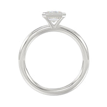 Load image into Gallery viewer, LADIES SOLITAIRE RING 2CT EMERALD DIAMOND 14K WHITE GOLD (CENTER STONE EMERALD DIAMOND 2CT )
