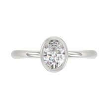Load image into Gallery viewer, LADIES SOLITAIRE RING 1CT OVAL DIAMOND 14K WHITE GOLD (CENTER STONE OVAL DIAMOND 1CT )
