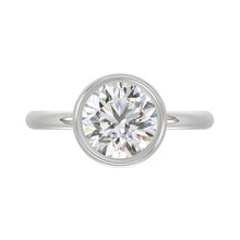 Load image into Gallery viewer, LADIES SOLITAIRE RING 3CT ROUND DIAMOND 14K WHITE GOLD (CENTER STONE ROUND DIAMOND 3CT )
