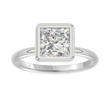 Load image into Gallery viewer, LADIES SOLITAIRE RING 3CT PRINCESS DIAMOND 14K WHITE GOLD (CENTER STONE PRINCESS DIAMOND 3CT )
