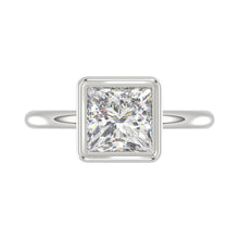 Load image into Gallery viewer, LADIES SOLITAIRE RING 3CT PRINCESS DIAMOND 14K WHITE GOLD (CENTER STONE PRINCESS DIAMOND 3CT )
