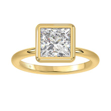 Load image into Gallery viewer, LADIES SOLITAIRE RING 3CT PRINCESS DIAMOND 14K YELLOW GOLD (CENTER STONE PRINCESS DIAMOND 3CT )
