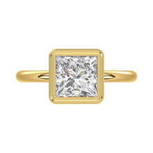 Load image into Gallery viewer, LADIES SOLITAIRE RING 3CT PRINCESS DIAMOND 14K YELLOW GOLD (CENTER STONE PRINCESS DIAMOND 3CT )
