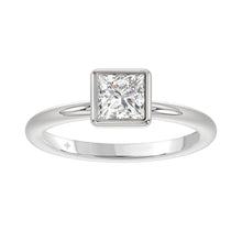 Load image into Gallery viewer, LADIES SOLITAIRE RING 1CT PRINCESS DIAMOND 14K WHITE GOLD (CENTER STONE PRINCESS DIAMOND 1CT )
