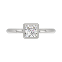 Load image into Gallery viewer, LADIES SOLITAIRE RING 1CT PRINCESS DIAMOND 14K WHITE GOLD (CENTER STONE PRINCESS DIAMOND 1CT )

