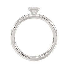 Load image into Gallery viewer, LADIES SOLITAIRE RING 1CT EMERALD DIAMOND 14K WHITE GOLD (CENTER STONE EMERALD DIAMOND 1CT )
