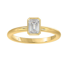 Load image into Gallery viewer, LADIES SOLITAIRE RING 1CT EMERALD DIAMOND 14K YELLOW GOLD (CENTER STONE EMERALD DIAMOND 1CT )
