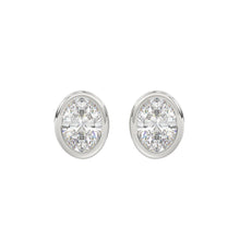 Load image into Gallery viewer, LADIES SOLITAIRE EARRINGS 3CT OVAL DIAMOND 14K WHITE GOLD
