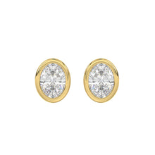 Load image into Gallery viewer, LADIES SOLITAIRE EARRINGS 3CT OVAL DIAMOND 14K YELLOW GOLD

