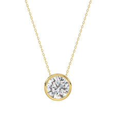 Load image into Gallery viewer, LADIES SOLITAIRE PENDANT 1CT ROUND DIAMOND 14K YELLOW GOLD WITH CHAIN
