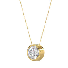 Load image into Gallery viewer, LADIES SOLITAIRE PENDANT 1CT ROUND DIAMOND 14K YELLOW GOLD WITH CHAIN
