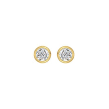 Load image into Gallery viewer, LADIES SOLITAIRE EARRINGS 1CT ROUND DIAMOND 14K YELLOW GOLD
