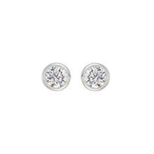 Load image into Gallery viewer, LADIES SOLITAIRE EARRINGS 2CT ROUND DIAMOND 14K WHITE GOLD
